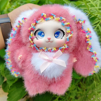 26 Porte-clés en peluche vinyle à l'effigie de personnages de dessins animés les plus vendus : Lapins violets aux oreilles tombantes, cadeaux pour enfants en stock