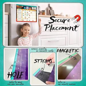 Gráfico de rutina educativa de incentivo magnético personalizado, pegatina de comportamiento para niños, gráfico de recompensa con 26 gráficos de tareas - Product Image 5