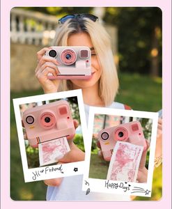 Appareil photo instantané avec imprimante photo couleur, enregistreur vidéo pour enfants, écran IPS 2,4 pouces, imprimante d'étiquettes pour appareil photo à impression instantanée - Product Image 4