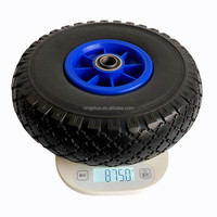 Fabricant de gros 272x74mm jante en plastique 10 pouces en mousse Pu pneus sans crevaison anti-crevaison 4.10/3.50-4 300 roue de chariot solide