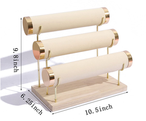 Présentoir à bijoux en métal à 3 niveaux, support en fer forgé en forme d'escalier pour montres, colliers perlés et autres bijoux - Product Image 5