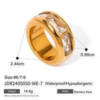 Bague ovale en zircon plaqué or 18 carats en acier inoxydable pour femme Gaovo, étanche, hypoallergénique, bijoux tendance pour tous les jours