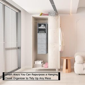 6-shelves <b>Hanging</b> Closet Organizer Foldable Closet Organizers Storage for <b>Wardrobe</b> - Product Image 4