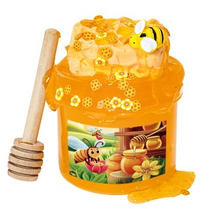 Slime Beurre Double Couche Thème Abeille Jaune Kawaii 11cm, Slime Cristal Transparent avec Breloques Abeilles, Jouet Anti-Stress, Vente en Gros - Product Image 1