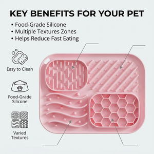 Alfombrilla de silicona 4 en 1 para lamer para perros y gatos, para alivio de la ansiedad, comedero lento, para mantequilla de cacahuete y yogur, antideslizante, impermeable, para entrenamiento, sólida - Product Image 3