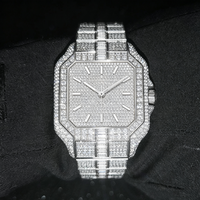 Montres pour hommes en moissanite testée au 100% par un testeur de diamants, montres mécaniques automatiques de luxe serties de pierres, avec boîte et certificat GRA