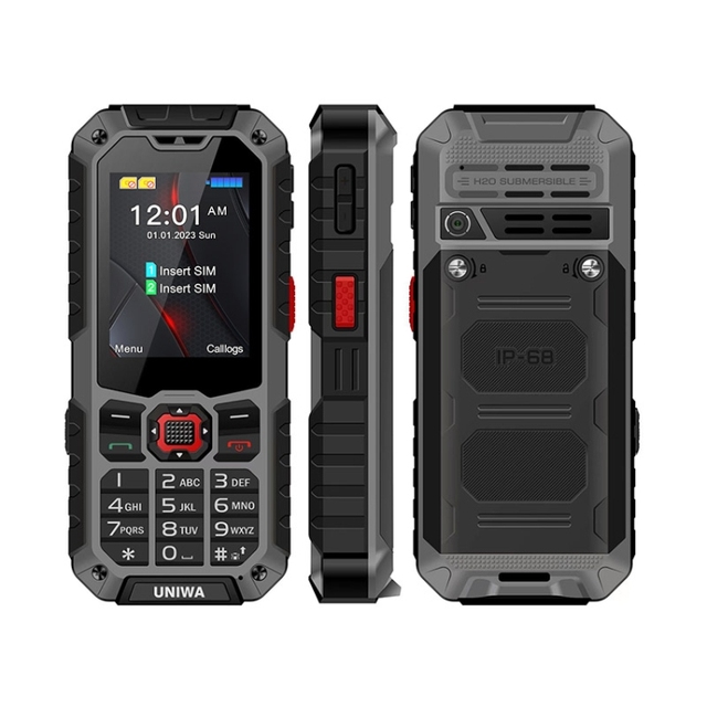 UNIWA S9 Rugged Phone 2.4 Inch UNISOC TIGER T117 3000mAh Battery 21 Keys 4g Feature Phone