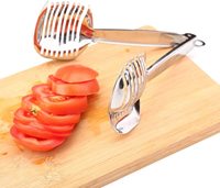 Meilleurs ustensiles : Trancheuse à tomates, coupe-citron, pinces à fruits rondes multifonctionnelles, support à oignons en acier inoxydable