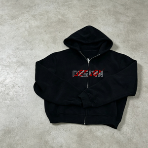 Sudadera con Capucha y Cremallera Unisex Personalizada, 100% Algodón Felpa, Corte Holgado, Estilo Casual para Otoño, Color Sólido - Product Image 3