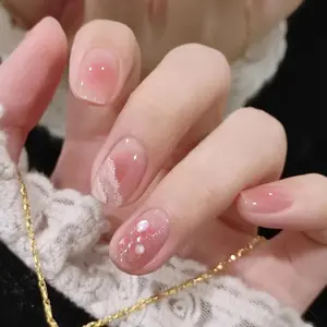 Легкий роскошный высококачественный дизайн ногтей милая девушка ручная роспись квадратной формы накладные ногти Акриловые Ногти Оптом