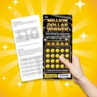 Billets de loterie personnalisés Or Noir, Jackpot Millions de Dollars, en Carton/Papier Duplex, avec Laminage Film et Impression Numérique, Taille Personnalisée