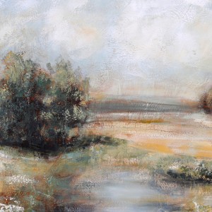 Peinture murale vintage peinte à la main, paysage de rivière et d'arbres, nature morte, pour la décoration de la maison - Product Image 3