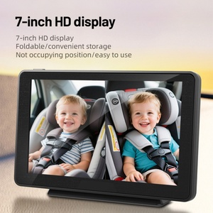 Monitor de 7 Pulgadas HD para Niños en el Vehículo, Espejo Retrovisor de Gran Angular, Observación del Asiento Trasero con Correas Ajustables, Monitor Android para Automóvil - Product Image 2