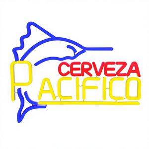 Enseignes au néon en acrylique Pacific Beer Fish Design, LED à intensité variable, alimentées par USB, décoration murale pour bar/restaurant, cadeaux de Noël/anniversaire - Product Image 1