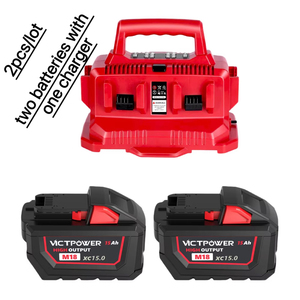 VICTPOWER Paquete de 2 Baterías de Iones de Litio de 18V 15Ah M18 XC15.0 para Herramientas Inalámbricas Milwaukee, Recargables, de Alto Rendimiento, Color Negro - Product Image 1