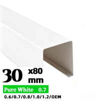 Plafond linéaire en tube carré d'aluminium de qualité supérieure, 30x80mm, panneau de plafond commercial, classe ignifuge, imperméable, acoustique, moderne