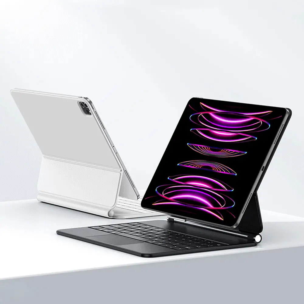 Personalize línguas 12.9 polegadas teclado mágico, para apple ipad pro 12.9 versão 2018-2022, trackpad, teclado caso