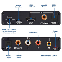 Extracteur audio HDMI ARC 192 kHz, HDMI ARC vers coaxial, optique Toslink, commutateur numérique SPDIF, canal de retour audio analogique 3,5 mm AUX