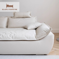 Modernes, extrabreites, tiefes Luxus-Modulsofa-Set aus PU-Leder für Wohnzimmer in Apartments und Lagerhallen