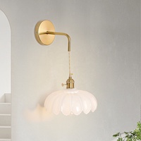 Applique Murale en Verre Blanc Pétale Élégante pour Couloir, Hôtel, Décoration Murale, Salle à Manger, Chambre à Coucher, Lampe Murale Moderne d'Intérieur