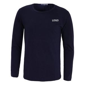 เสื้อยืดแขนยาวผู้ชาย คอวี ทรงโอเวอร์ไซส์ ผ้าโพลีเอสเตอร์ผสมคอตตอน สีพื้นเรียบ  ระบายอากาศได้ดี  รับสกรีนโลโก้ตามแบบ - Product Image 3