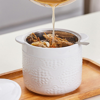 Pot à huile de cuisine rustique moderne récipient à graisse de bacon en céramique de luxe avec passoire