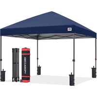 Tente pop-up robuste en acier 3m x 3m avec verrouillage central à bouton unique et pare-vent
