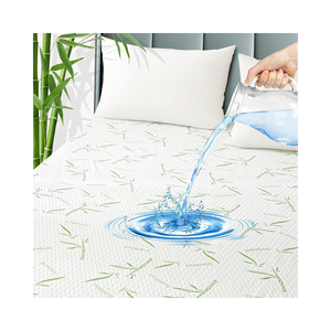 Queen-Protector de colchón de bambú impermeable, cubierta suave de colchón de refrigeración, cubierta de cama transpirable silenciosa impermeable - Product Image 1