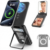 Batterie externe magnétique 5-en-1 5000 mAh, chargeur sans fil portable, support miroir, télécommande Bluetooth, porte-cartes, compatible MagSafe, idéal pour les voyages