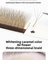 Vente en gros de trèfle à quatre feuilles ultra doux et caramel 0.05 cheveux YY de type Y trèfle 4D 12 rangées d'extensions de cils de greffe épais et bruns
