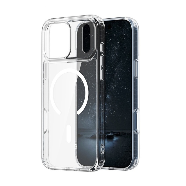 2.0mm Thickened Clear TPU PC Magnetic Case for iPhone 17 Pro Max 17 Air Bayer Anti-yellowing Transparent Shockproof Case