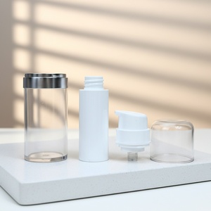 Luxury AS PP PET Airless <b>Pump</b> <b>Bottle</b> Jar 50ml Plastic Facial Cleanser Shampoo Face Mask Cream Skin Care Packaging Cylinder Logo - Product Image 4