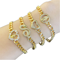 Bracelet chaîne gourmette plaqué or 18 carats avec zircone cubique taille baguette, fermoir tennis, bijoux pour femme