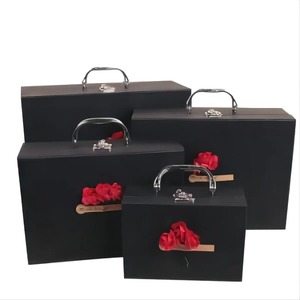 Customize Luggage <b>Design</b> Suitcase Boxes Hard Cardboard Paper Clothing Gift <b>Packaging</b> Box with Gold Handles - Product Image 6