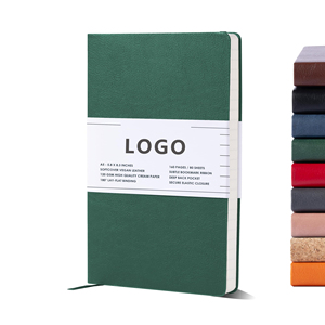 Wholesales Professional <b>Lined</b> Premium <b>A5</b> Organizer/Planner Journal Hardcover Leather <b>Notebook</b> with Customized Logo in Gift Box - Product Image 1