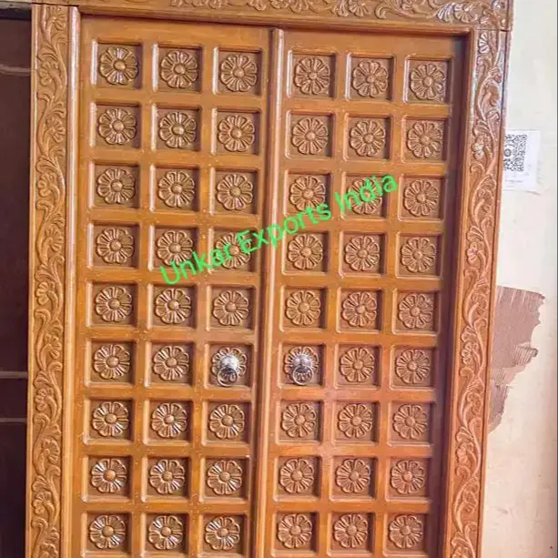 Indiano intagliato a mano porta in legno di Teak massello personalizzazione interna in legno di melamina massello ultimo Teak legno Desi