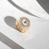 Gemnel haute qualité argent 925 or 18 carats vermeil circulus nacre boussole chevalières