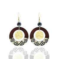 Boucles d'Oreilles Plage Bohème Hawaïennes Polynésiennes Bijoux de Mode en Acétate Acrylique Style Tribal pour Femmes Filles Cadeaux