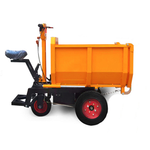 Mini-dumper électrique à trois roues, orange, en acier, chariot de transport de matériaux de construction, benne fermée mobile, moteur 1200W - Product Image 2