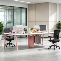 Bureau de personnel modulaire personnalisable OEM en finition MFC, faible MOQ pour la vente en gros, durable avec structure métallique pour les commandes en gros