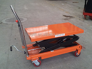 Gunting hidrolik Manual 150KG portabel, Platform angkat datar troli Mini kereta tangan troli baja baru - Product Image 5