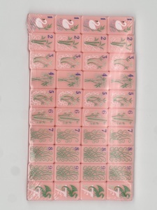 Ensemble de tuiles de mahjong rose de luxe - Style américain, rose vif et rose duveteux, design <span class=keywords><strong>Paris</strong></span>, ensemble de jeu complet pour adultes - Product Image 3