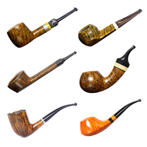 Briar Wood Smoking Pipes Bent Shape 3mm Mouthpiece Tobacco Pipe Wholesale For Live Streaming Rooms - Product Image 1