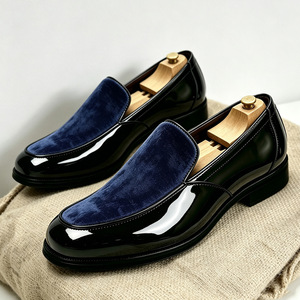 Mocassins de luxe pour hommes Xuanhui en cuir verni et daim, chaussures habillées pour affaires, mariages et soirées, grandes tailles 39-48 - Product Image 4