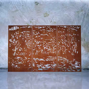 Paravents en acier Corten antique - Résistants aux intempéries, imperméables, utilisation intérieure/extérieure, taille personnalisable pour la décoration de la maison et du jardin - Product Image 3