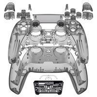 Pour manette PS5 BDM-030/040/050, ensemble complet de coque avec bouton, pavé tactile, coque de remplacement DIY transparente noire, plaques avant et arrière