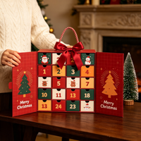 Boîte de calendrier de l'avent de Noël de luxe à 24 tiroirs pour sérum de soin de la peau, emballage cadeau beauté, design compte à rebours