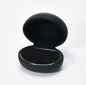 Oval PU Leather <b>Ring</b> <b>Box</b>, Hinged Round Jewelry <b>Ring</b> Case, Luxury Engagement <b>Ring</b> Gift <b>Box</b> - Product Image 3