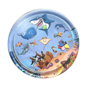 Tapete de juego de agua interactivo para gatos, tapete de juego con <span class=keywords><strong>Sensor</strong></span> de agua grueso para gatos, nuevo tapete de juego sensorial de agua con peces para jugar con mascotas - Product Image 5