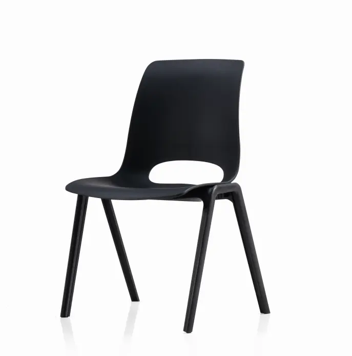 高品質の信頼できるパートナー黒いプラスチック製の折りたたみ椅子簡単な保管と輸送ハードダイニングチェア